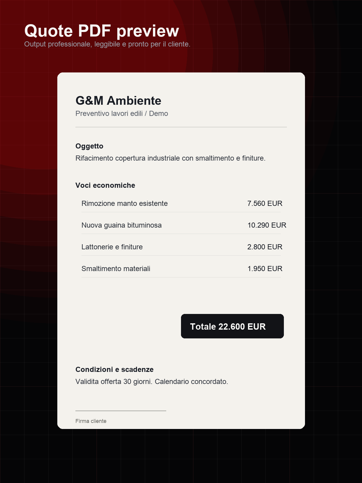 Output cliente